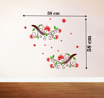 Homexa Decor | Floral ( Flower ) Design Wall Sticker (Size 58x58 cm)