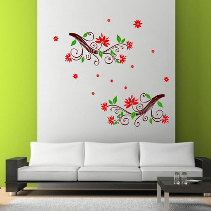 Homexa Decor | Floral ( Flower ) Design Wall Sticker (Size 58x58 cm)