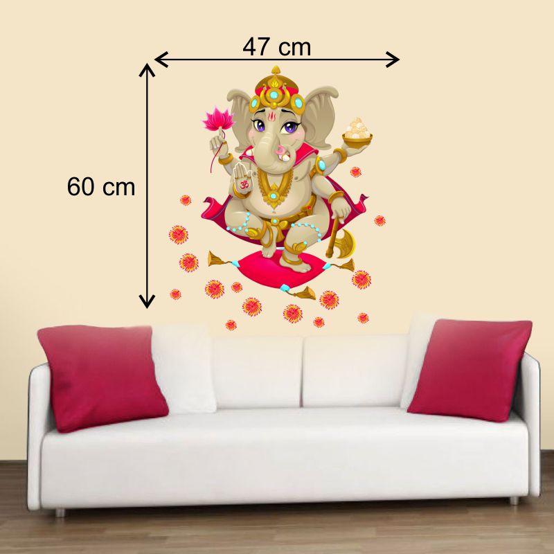 Homexa Decor | Shree Ganesh ji Design Wall Sticker (Size 43x58 cm)