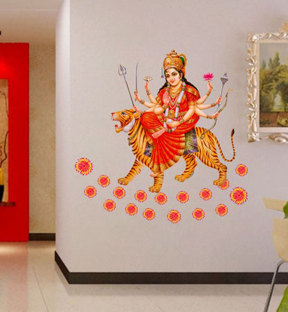 Homexa Decor | Durga Maa Wall Sticker (Size 50x51 cm)