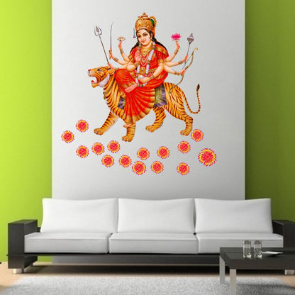 Homexa Decor | Durga Maa Wall Sticker (Size 50x51 cm)