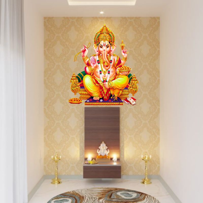 Homexa Decor | God Of Ganesh ji Wall Sticker (Size 45x56 cm)