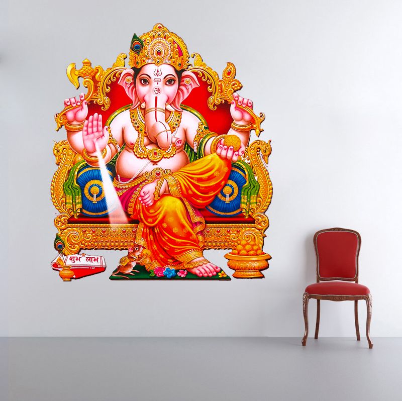 Homexa Decor | God Of Ganesh ji Wall Sticker (Size 45x56 cm)