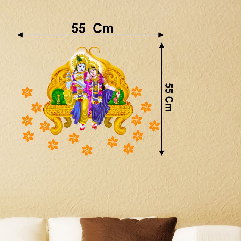 Homexa Decor | Radha Krishna Wall Sticker (Size 55x55 cm)