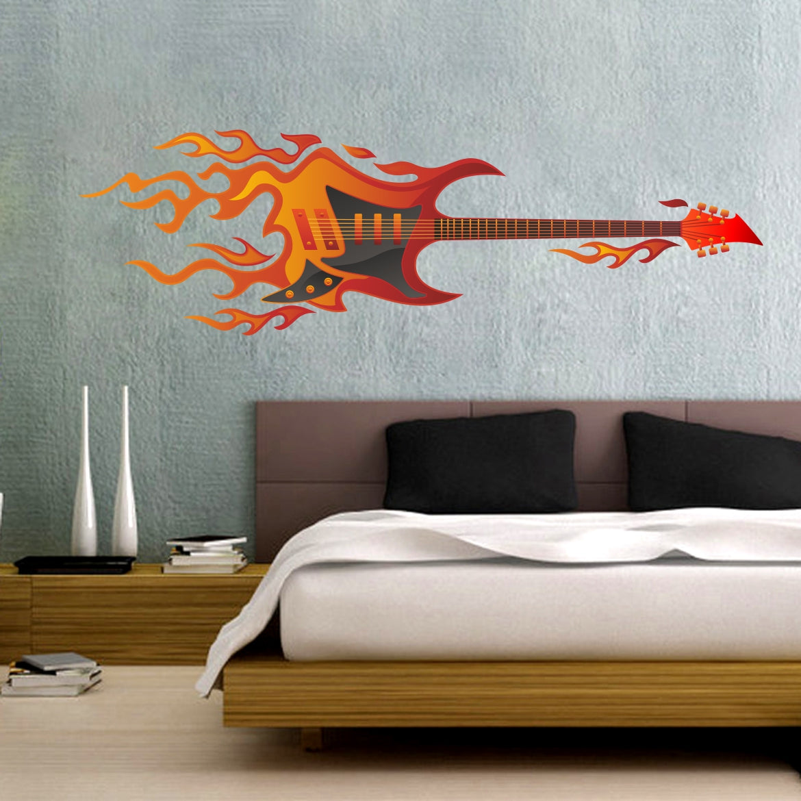 Homexa Decor | Guitar Design Wall Sticker (Size 90*27 cm)