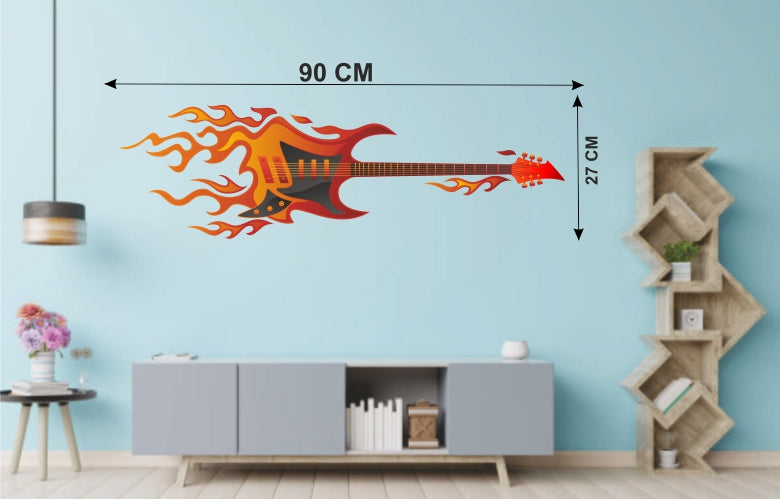 Homexa Decor | Guitar Design Wall Sticker (Size 90*27 cm)