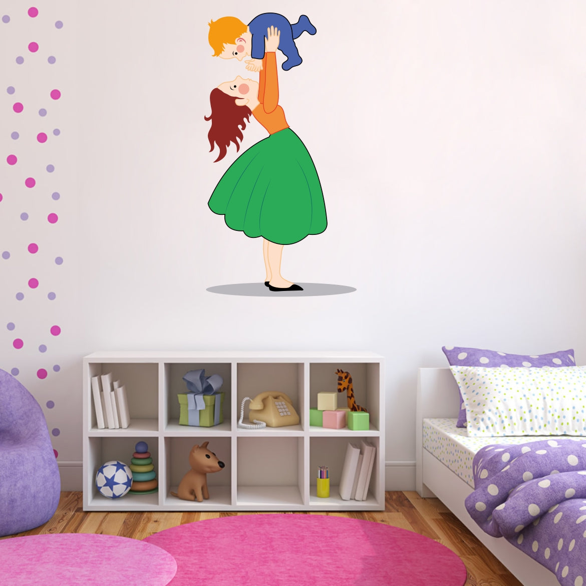 Homexa Decor | Mother With Baby Wall Sticker (Size 38x71 cm)