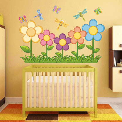 Homexa Decor | Flower and Insect Wall Sticker (Size 57x38 cm)