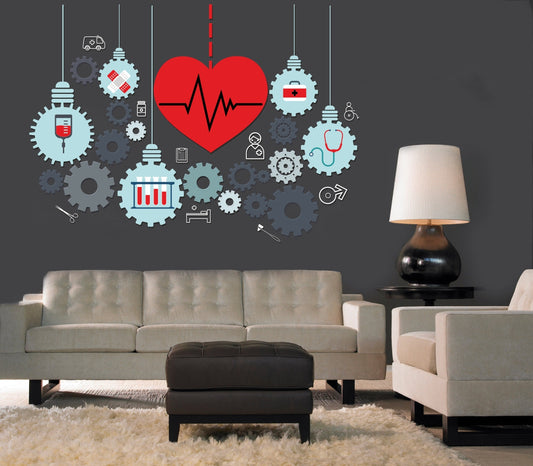 Homexa Decor | Human Setting Machine Design Wall Sticker (Size 57x41 cm)