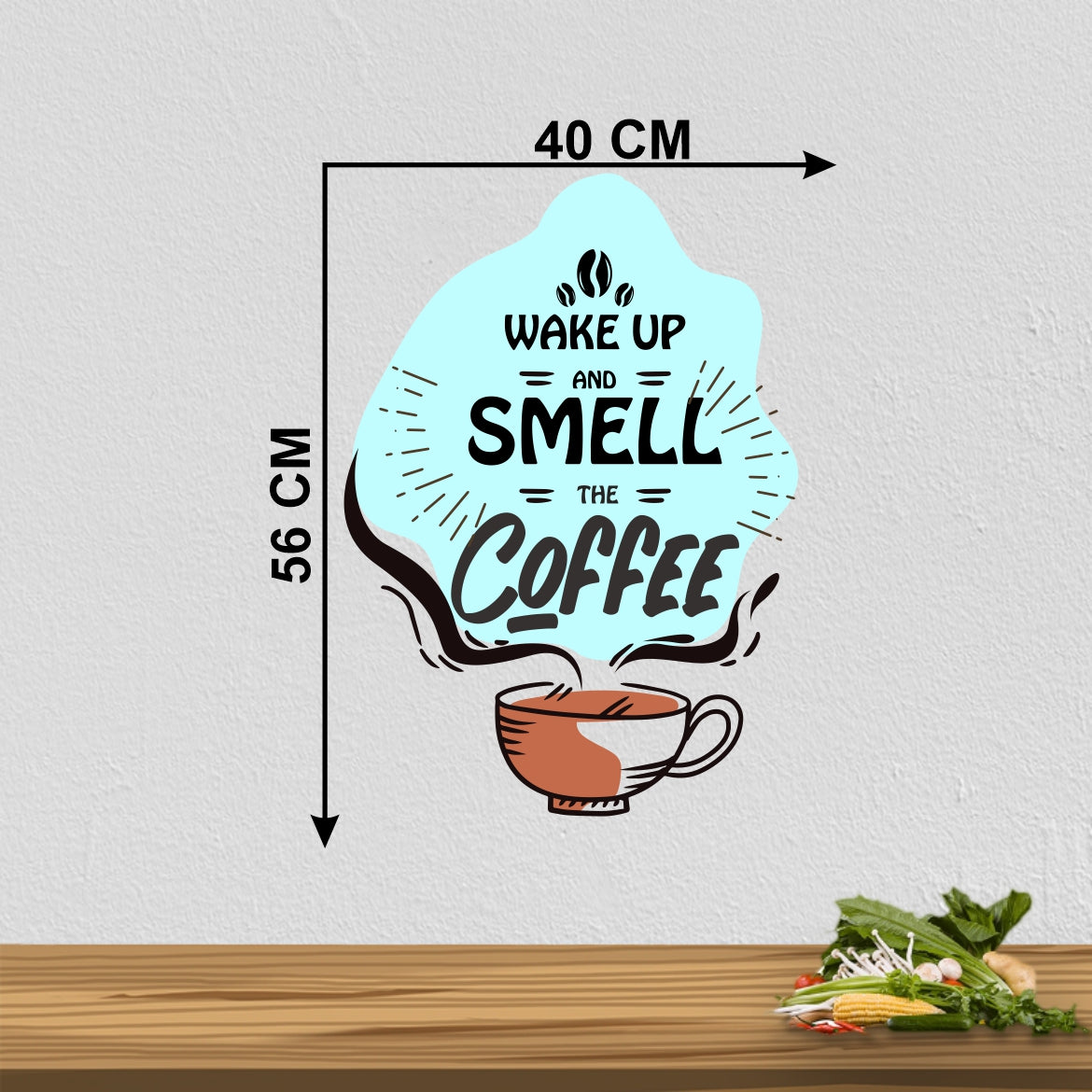 Homexa Decor | Wake Up And Smell The Coffee Wall Sticker (Size 40x56 cm)