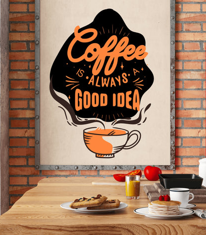 Homexa Decor | Wake Up And Smell The Coffee Wall Sticker (Size 40x56 cm)