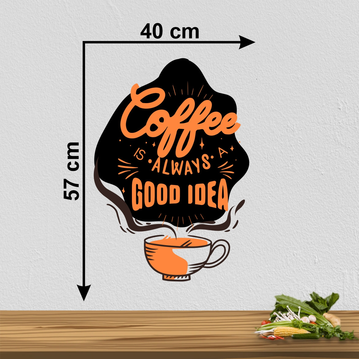 Homexa Decor | Wake Up And Smell The Coffee Wall Sticker (Size 40x56 cm)