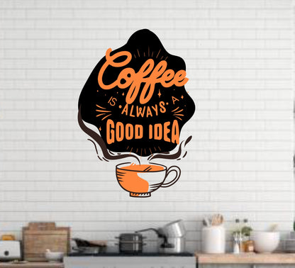 Homexa Decor | Wake Up And Smell The Coffee Wall Sticker (Size 40x56 cm)