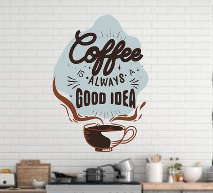 Homexa Decor | Wake Up And Smell The Coffee Wall Sticker (Size 40x56) cm