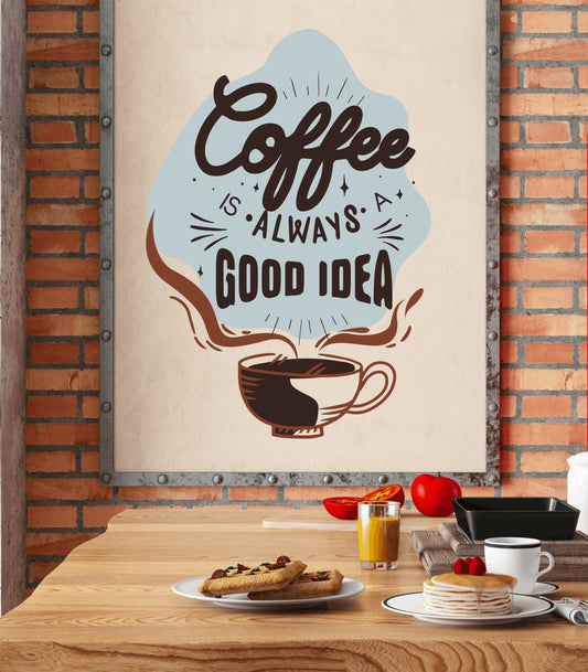 Homexa Decor | Wake Up And Smell The Coffee Wall Sticker (Size 40x56) cm