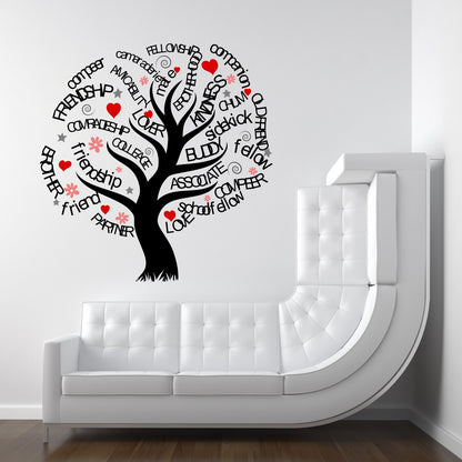 Homexa Decor | Tree With Quotes Wall Sticker (Size 55x56 cm)