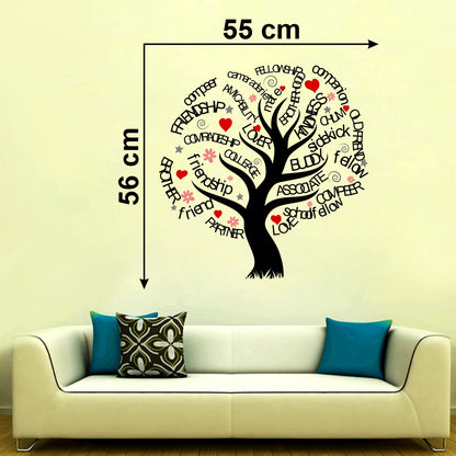 Homexa Decor | Tree With Quotes Wall Sticker (Size 55x56 cm)