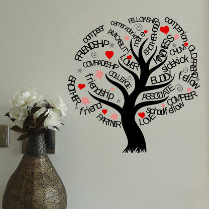 Homexa Decor | Tree With Quotes Wall Sticker (Size 55x56 cm)