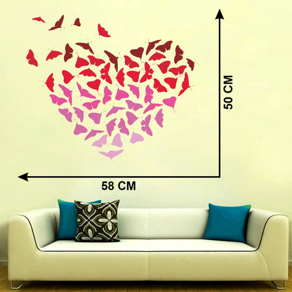 Homexa Decor | Butterfly Heart Wall Sticker (Size 58x50 cm)