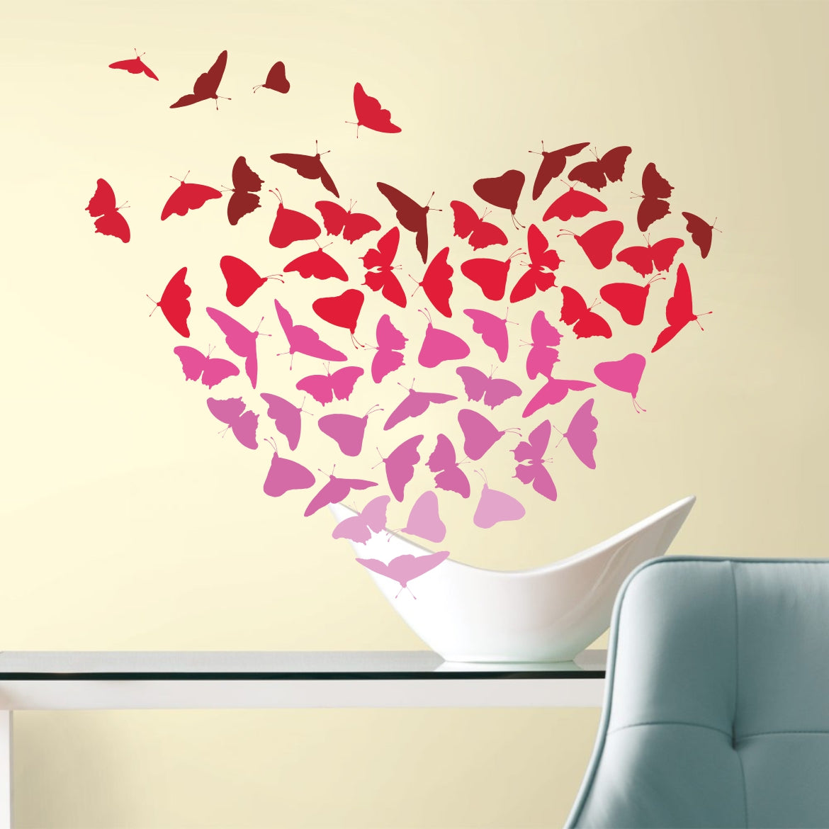 Homexa Decor | Butterfly Heart Wall Sticker (Size 58x50 cm)