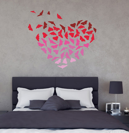 Homexa Decor | Butterfly Heart Wall Sticker (Size 58x50 cm)