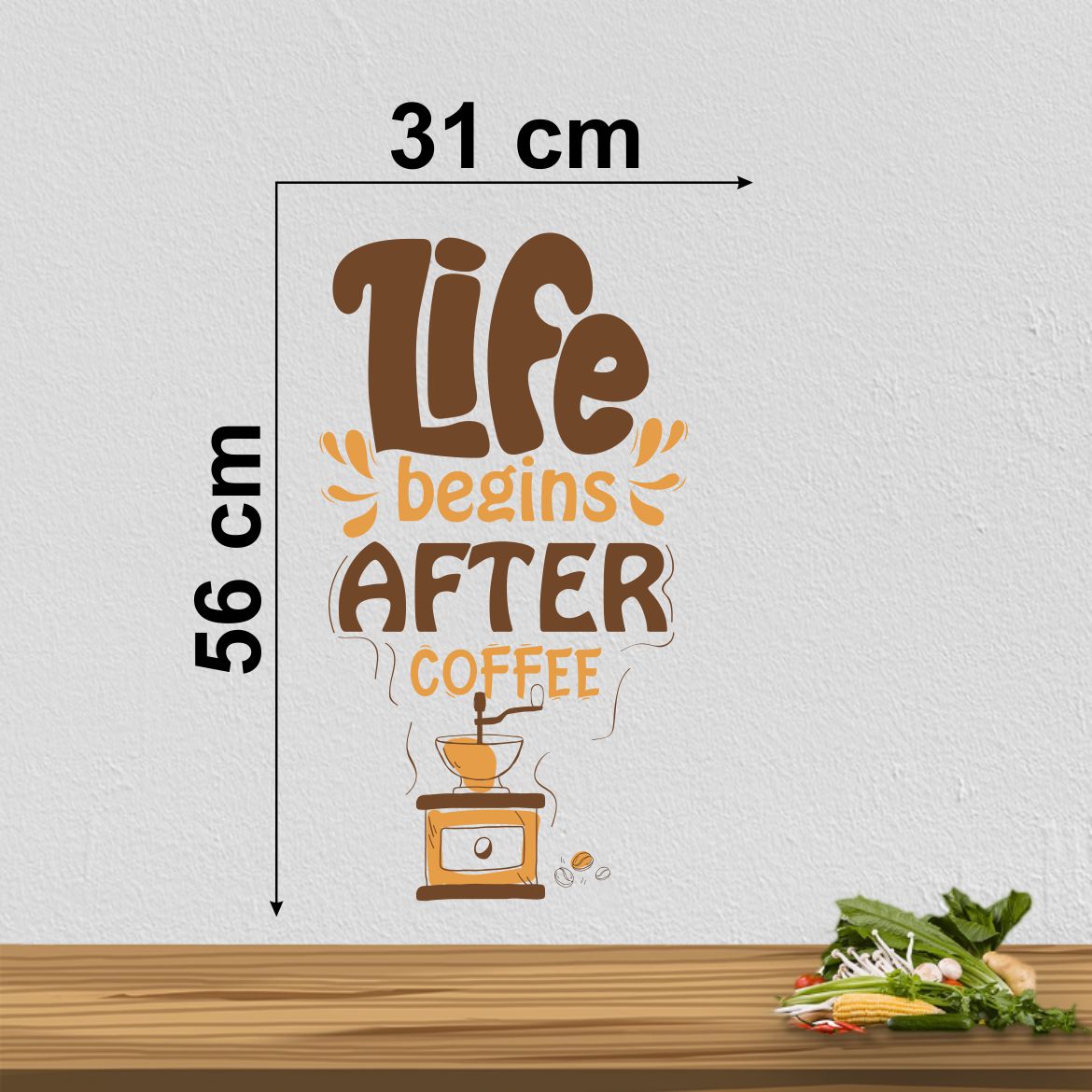 Homexa Decor | Life Begin After Coffee Wall Sticker (Size 31x56 cm)