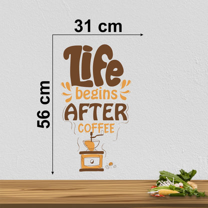 Homexa Decor | Life Begin After Coffee Wall Sticker (Size 31x56 cm)