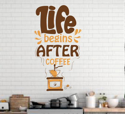 Homexa Decor | Life Begin After Coffee Wall Sticker (Size 31x56 cm)