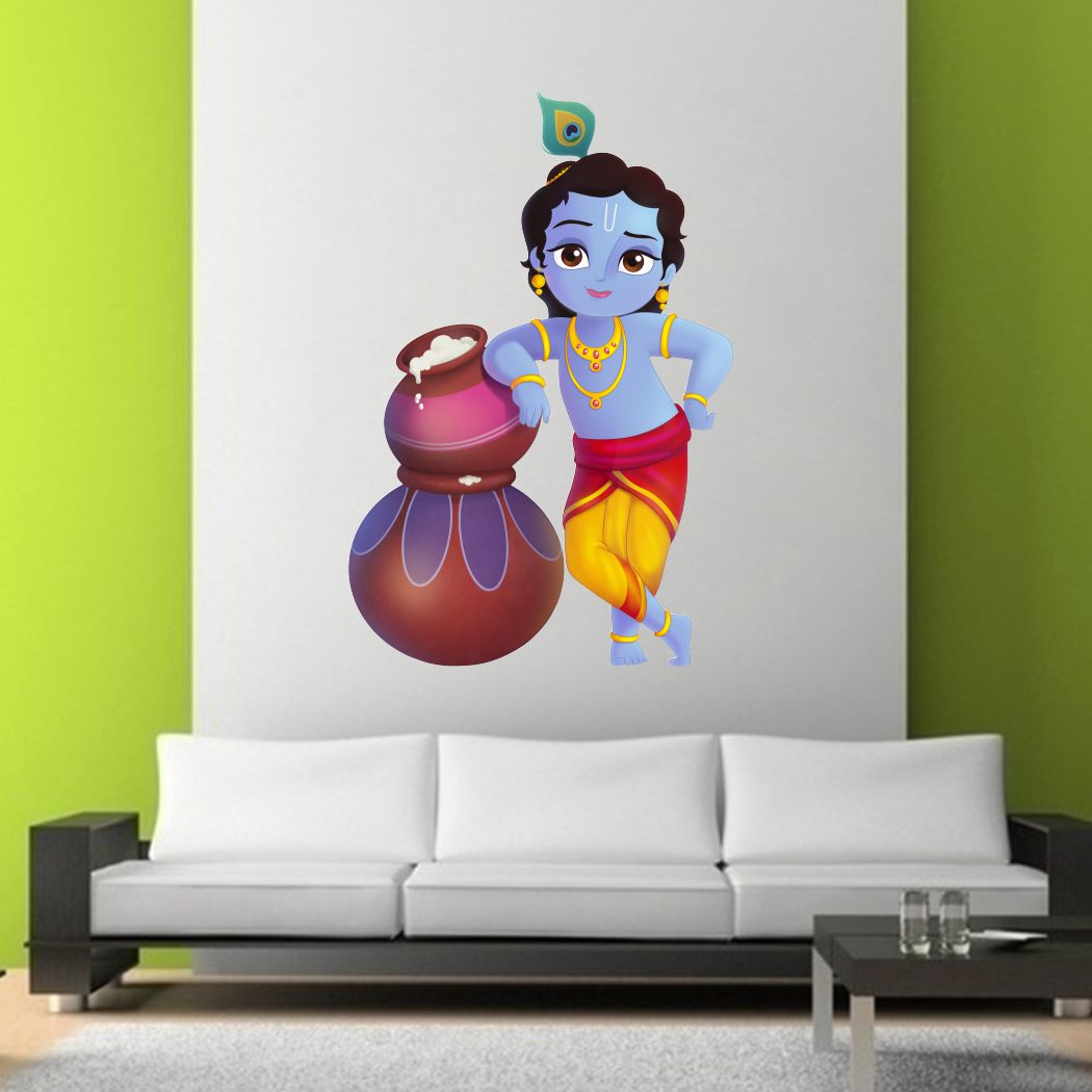 Homexa Decor | Little Shree Krishna Wall Sticker (Size 37x56 cm)