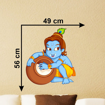 Homexa Decor | Beautiful Little Krishna Wall Sticker (Size 49 x 56 cm)