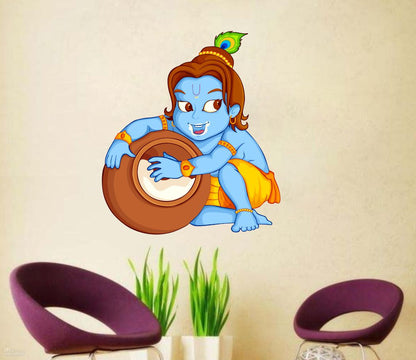 Homexa Decor | Beautiful Little Krishna Wall Sticker (Size 49 x 56 cm)