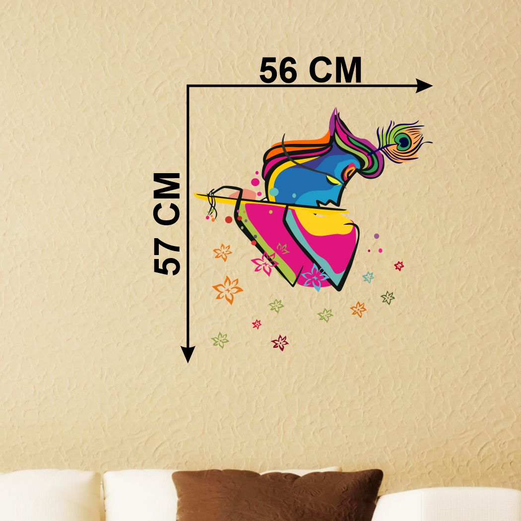 Homexa Decor | Radha Krishna  Wall Sticker (Size 56 x 57 cm)