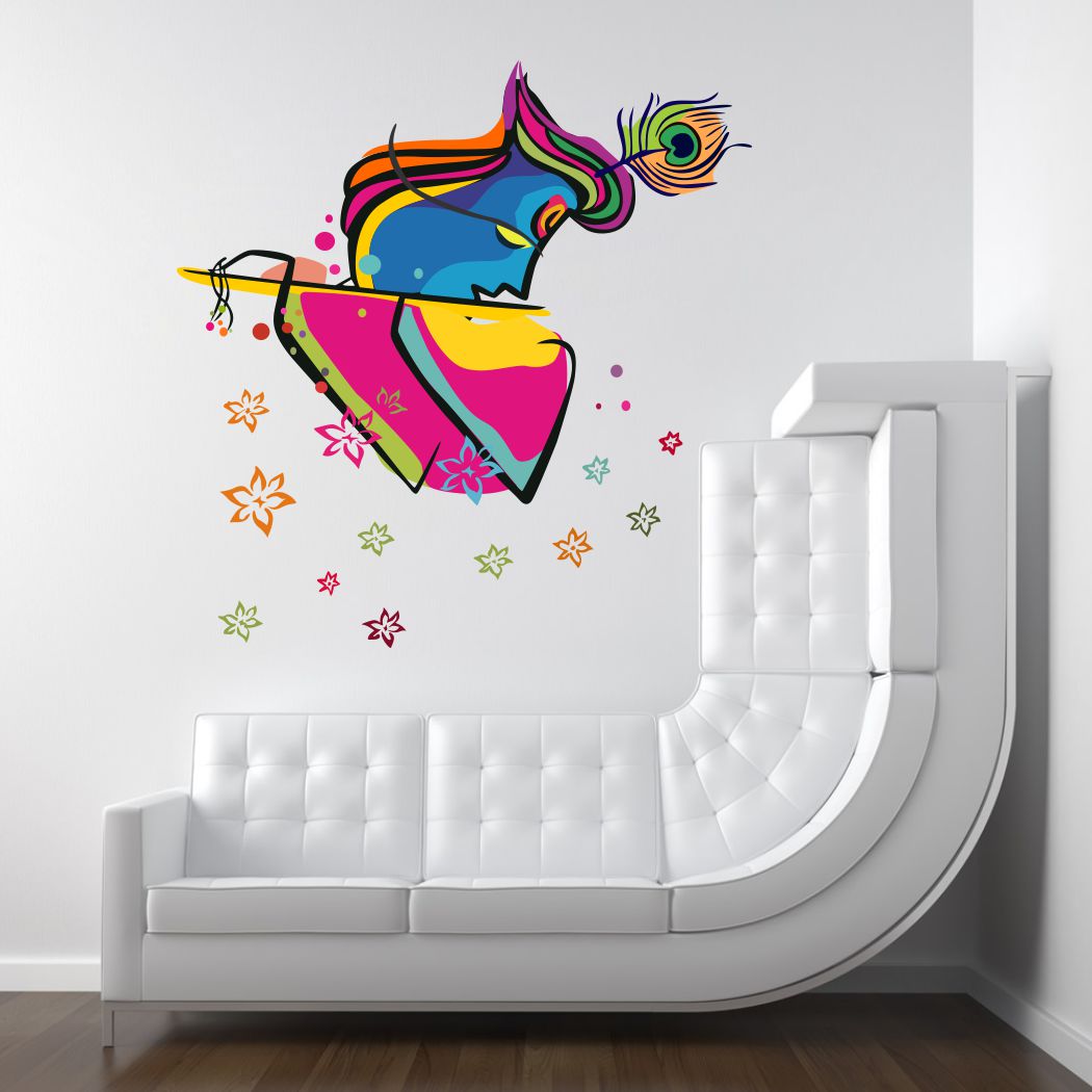 Homexa Decor | Radha Krishna  Wall Sticker (Size 56 x 57 cm)