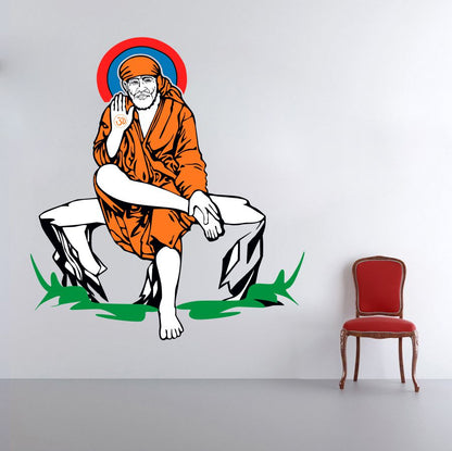 Homexa Decor | Sai Baba Wall Sticker (Size 46 x 57 cm)