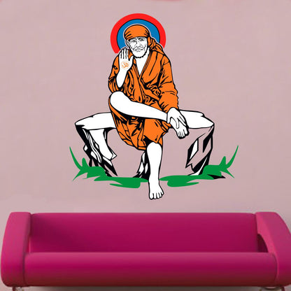 Homexa Decor | Sai Baba Wall Sticker (Size 46 x 57 cm)