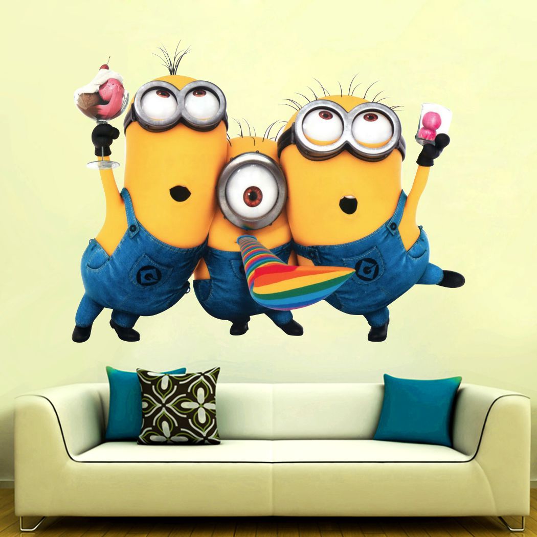 Homexa Decor | Minions Cartoon Wall Sticker (Size 58 x 46 cm)