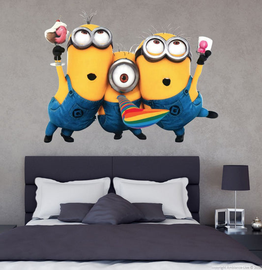 Homexa Decor | Minions Cartoon Wall Sticker (Size 58 x 46 cm)