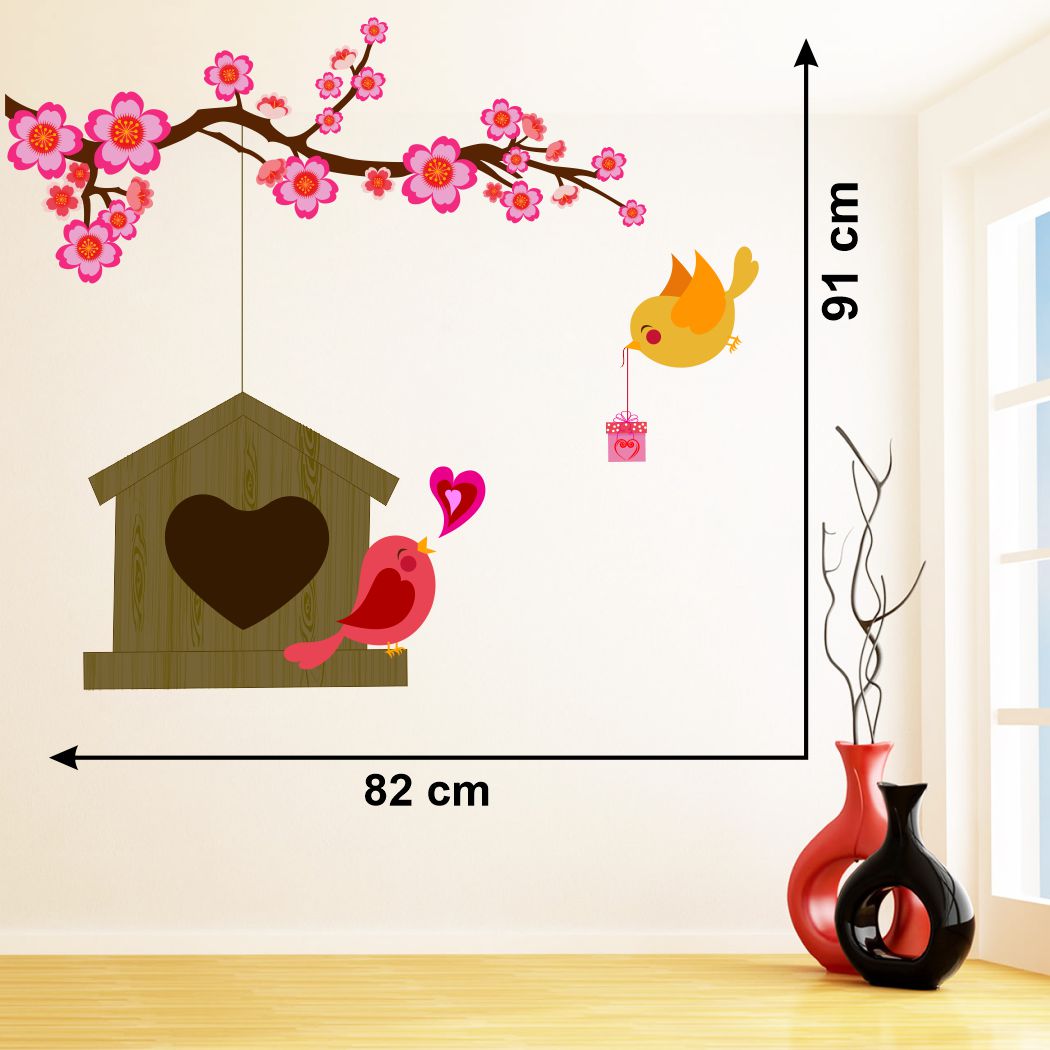 Homexa Decor | Tree With Birds Wall Sticker (Size 91 x 82 cm)