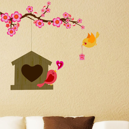 Homexa Decor | Tree With Birds Wall Sticker (Size 91 x 82 cm)