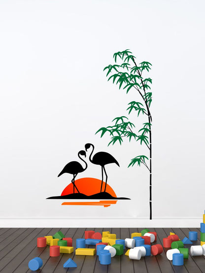 Homexa Decor | Tree with Crane Wall Sticker (Size 57 x 91 cm)