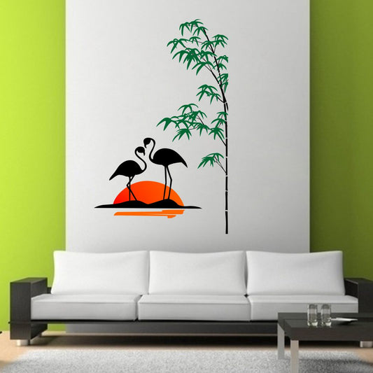 Homexa Decor | Tree with Crane Wall Sticker (Size 57 x 91 cm)