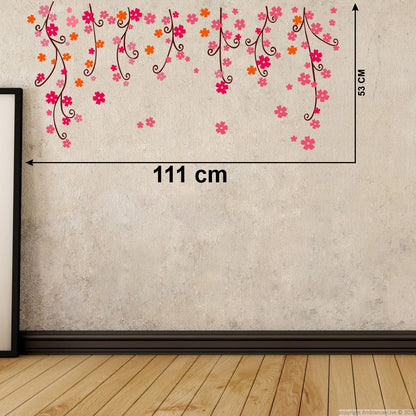 Homexa Decor | Floral Design Wall Sticker (Size 111 x 53 cm)