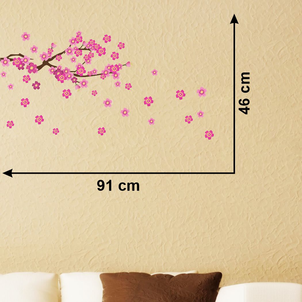 Homexa Decor | Tree With Floral Wall Sticker (Size 91 x 46 cm)