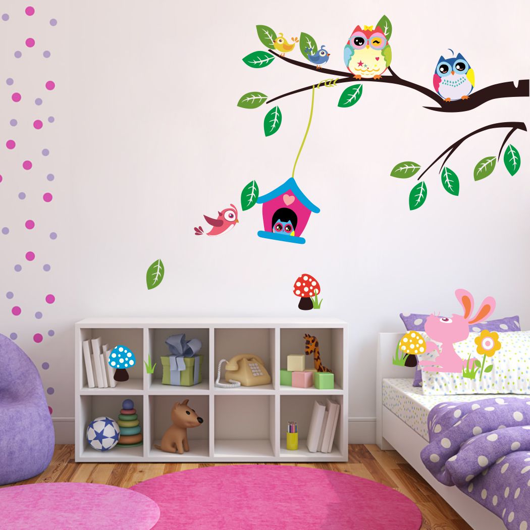 Homexa Decor | Tree With Owl Wall Sticker (Size 67 x 58 cm)