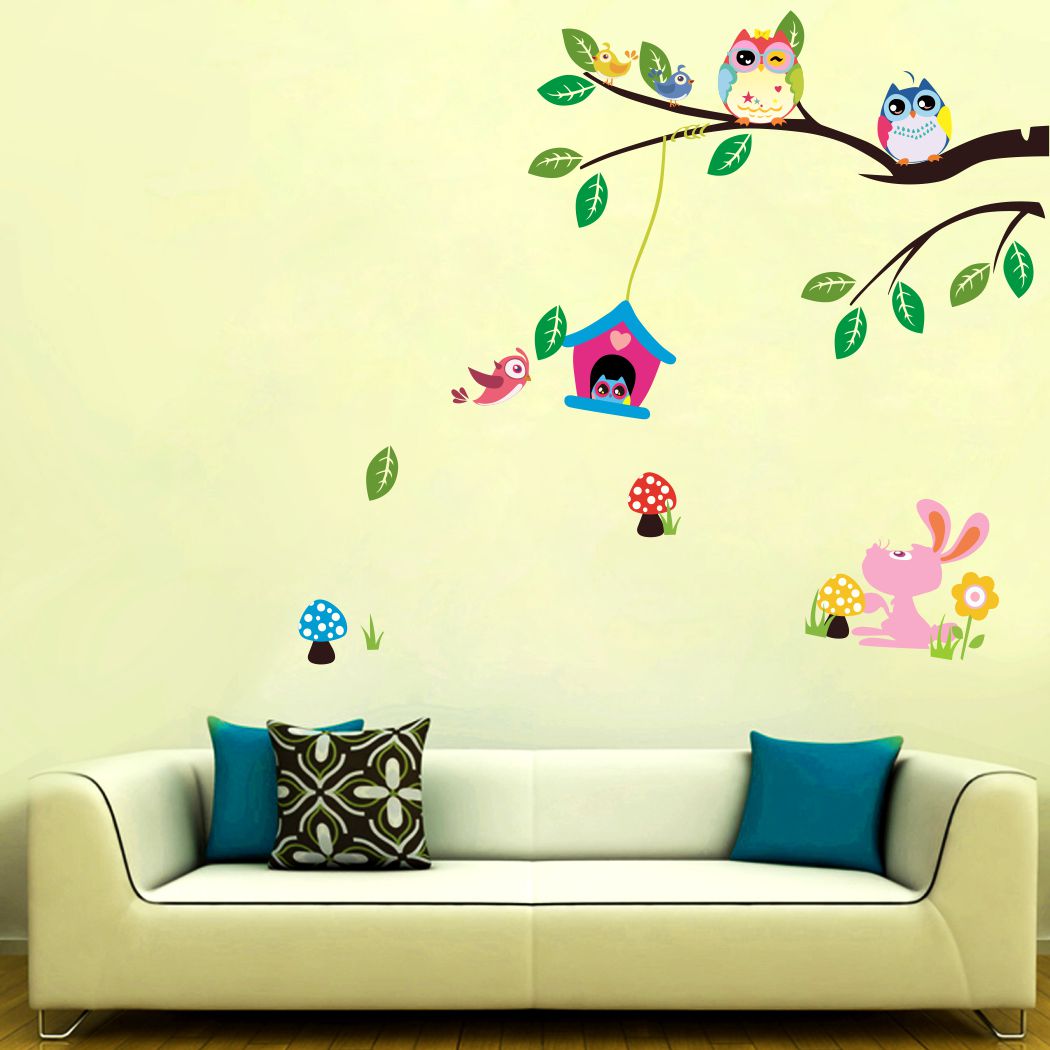 Homexa Decor | Tree With Owl Wall Sticker (Size 67 x 58 cm)