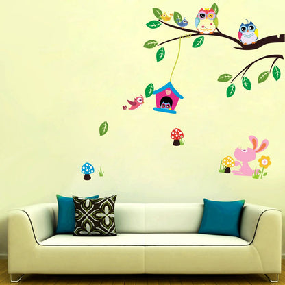 Homexa Decor | Tree With Owl Wall Sticker (Size 67 x 58 cm)