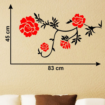 Homexa Decor | Branches With Flower Design Wall Sticker (Size 83 x 45 cm)