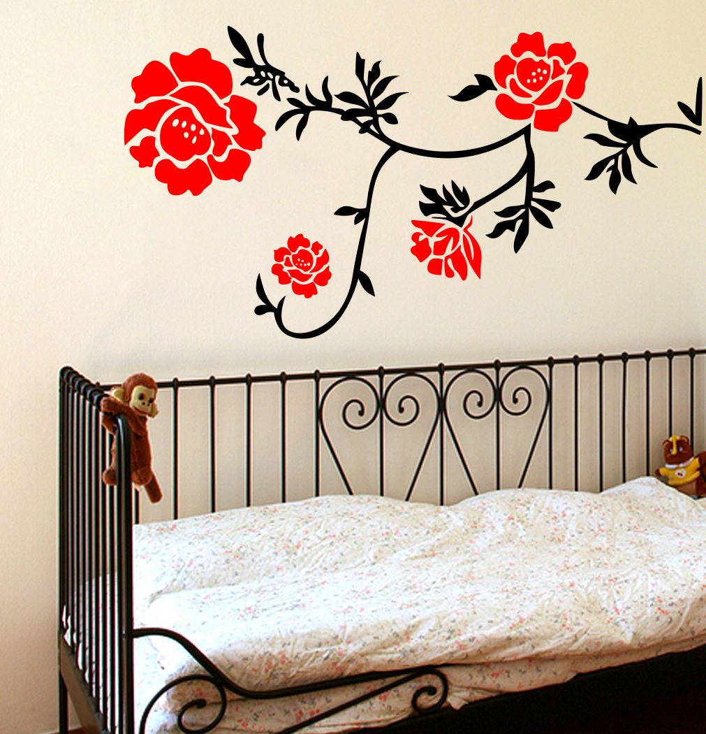 Homexa Decor | Branches With Flower Design Wall Sticker (Size 83 x 45 cm)