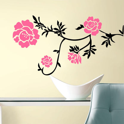 Homexa Decor | Branches With Flower Design Wall Sticker (Size 83 x 45 cm)