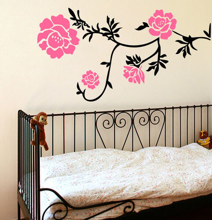 Homexa Decor | Branches With Flower Design Wall Sticker (Size 83 x 45 cm)